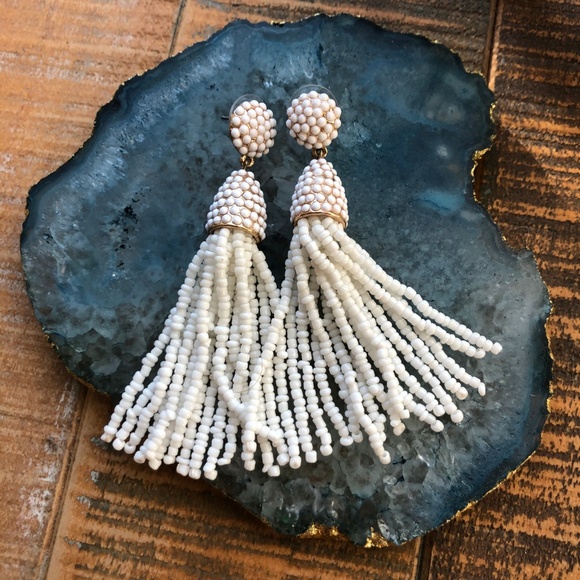 Baublebar White Piñata Tassel Earrings - Picture 1 of 4